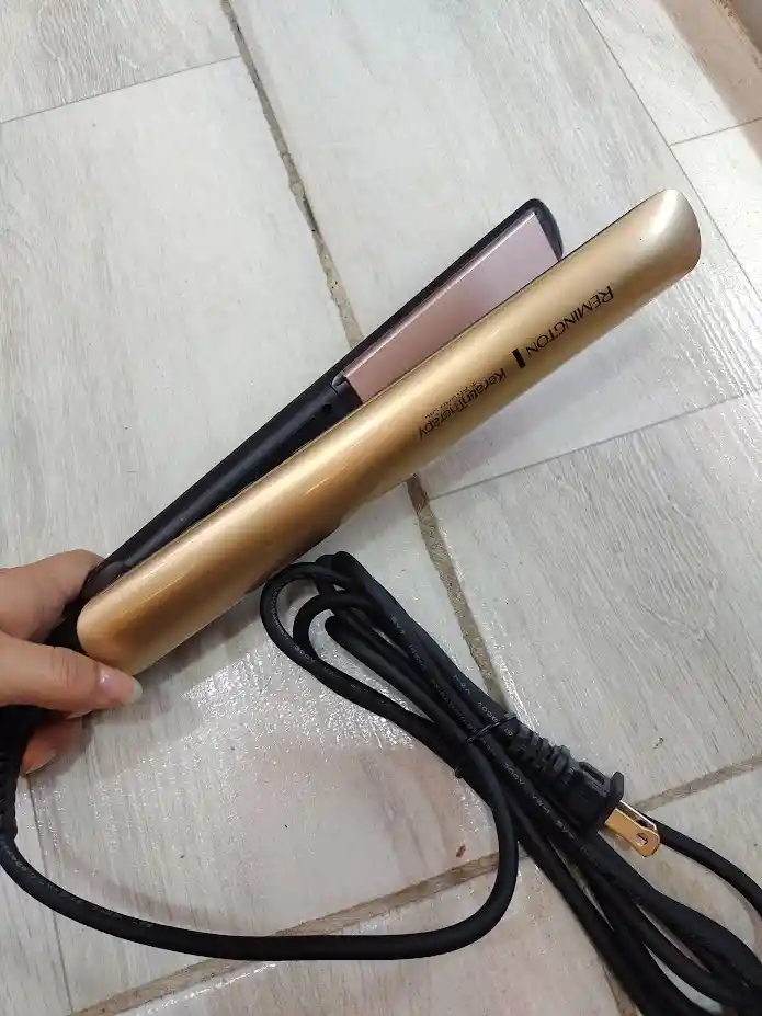 Plancha Para Cabello Remington Keratin Therapy + Argan Oil Color Rosa Bronce