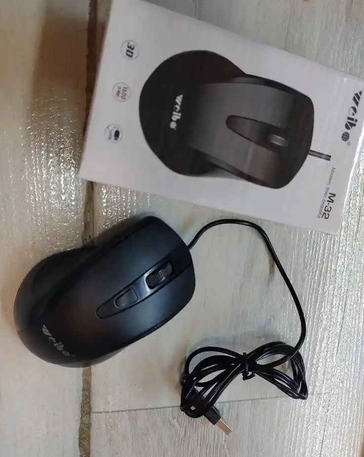 Mouse Con Cable Negro Weibo Ergonomico Alambrico M-32