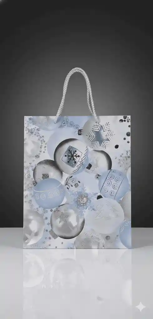 Bolsa De Regalo Navideña 32x26 Cm – Mediana Diseños Invernales Sofisticados Y Elegantes