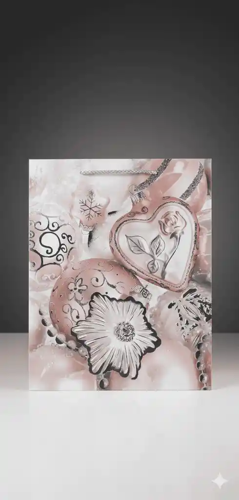 Bolsa De Regalo Navideña 32x26 Cm – Mediana Diseños Invernales Sofisticados Y Elegantes