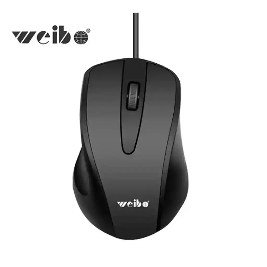 Mouse Con Cable Negro Weibo Ergonomico Alambrico M-32