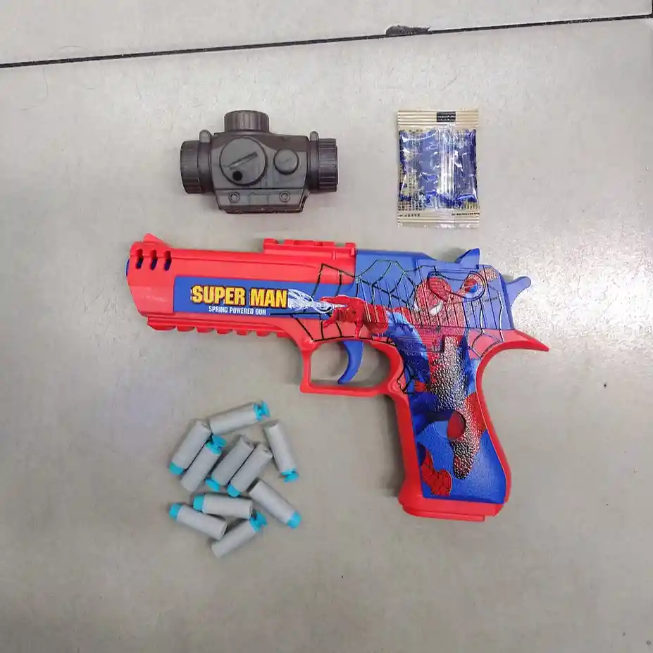 Pistola De Juguete Hidrogel Bombas De Agua Y Misiles Blandos Manual Spiderman Hombre Araña