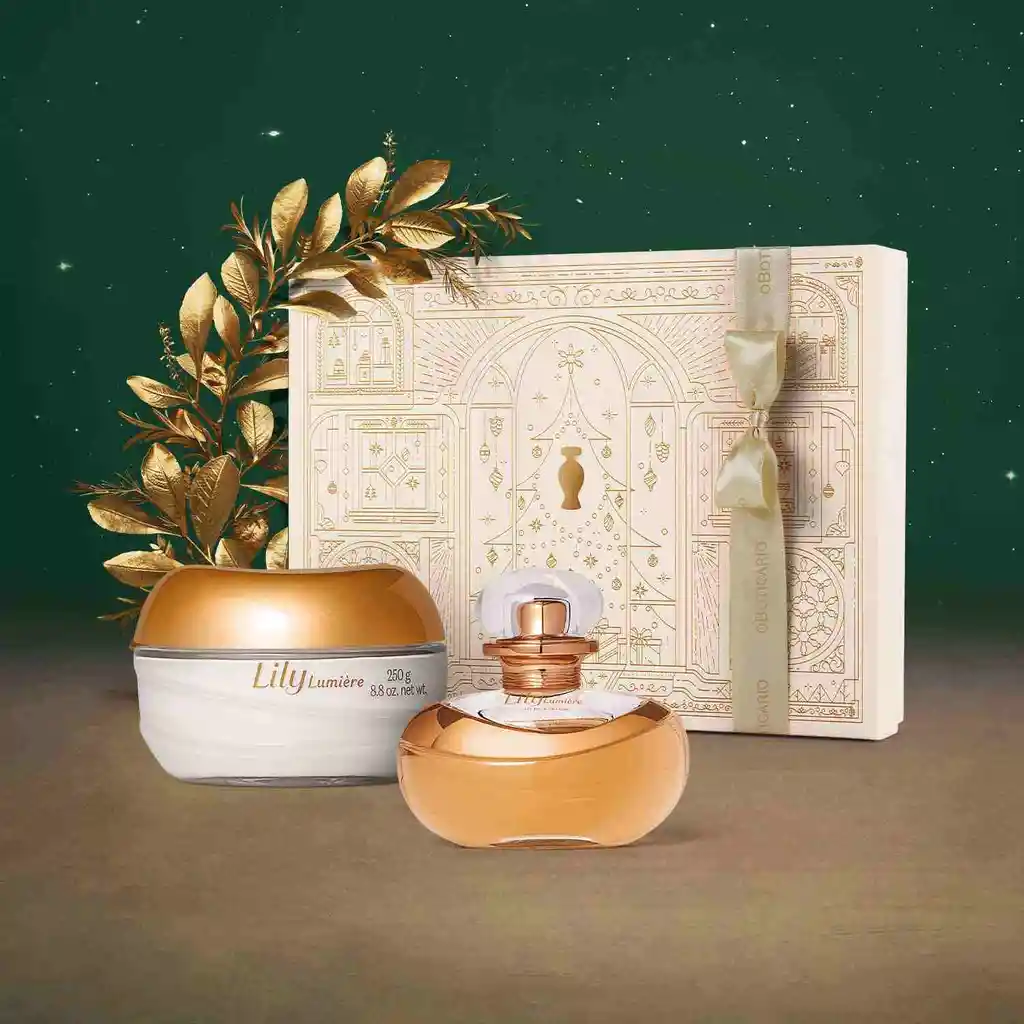 O Boticario - Kit De Regalo Navidad Femenino Lily Lumiere (crema Hidratante Corporal + Perfume Femenino)