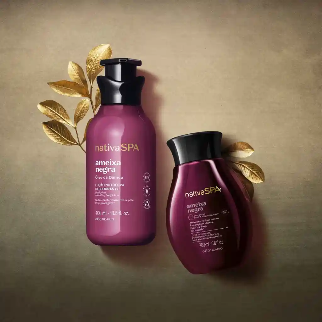 O Boticario - Kit De Regalo Navidad Cuidado Corporal Nspa Ameixa Negra (oleo Hidratante + Locion Corporal)