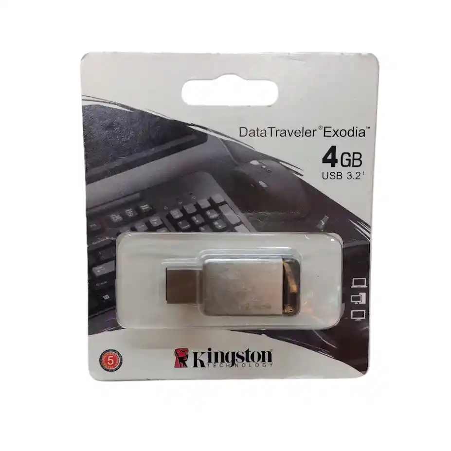 Memoria Usb Kingston 4 Gb Exodia Plateada Con Negro