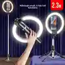 230cm, Tripode Y Palo De Selfie Con Aro De Luz + Control Bluetooth