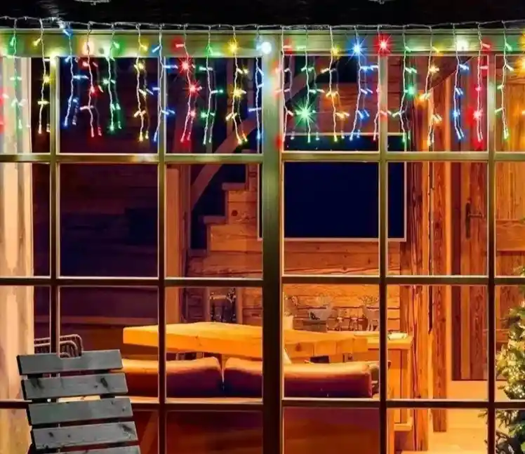 Cortina Luces Led X 200 Decoración Navidad 6 Mts. X 45 Cms. Multicolor