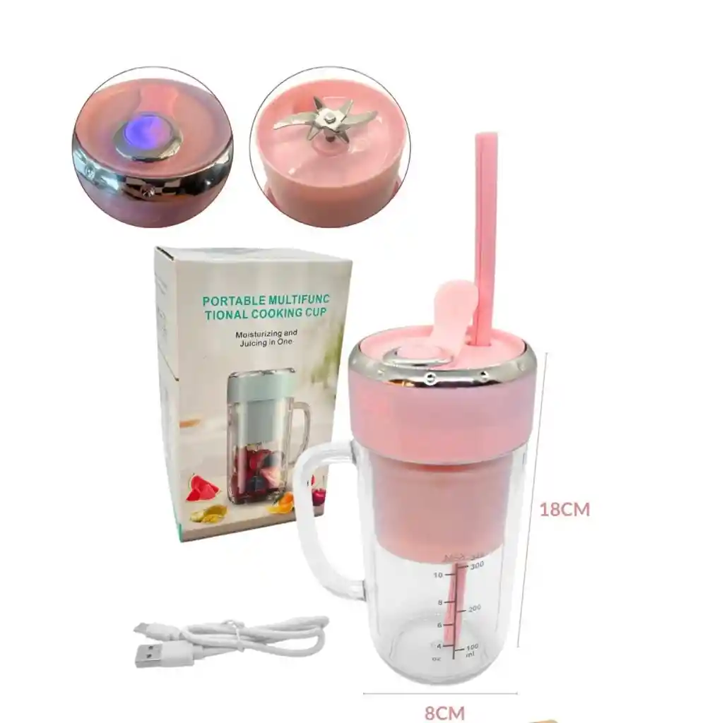 Licuadora Portátil Para Batidos Recargable 300ml