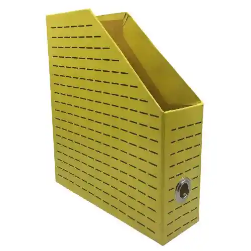 Revistero De Carton Forrado - Amarillo