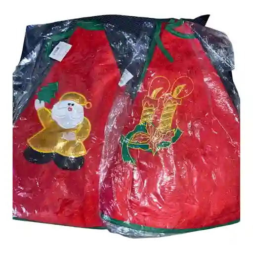 Pie De Arbol, Tapete Para Arbol Con Diseño De Vela Y Papa Noel Material Fino