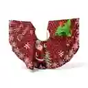 Pie De Arbol, Tapete Para Arbol Con Diseño De Renos Y Papa Noel, Arbol De Navidad Con Muñeco De Nieve Material Algodon