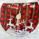 Pie De Arbol, Tapete Para Arbol Con Diseño De Renos Y Papa Noel, Arbol De Navidad Con Muñeco De Nieve Material Algodon