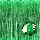 Cortina Metalizada Flecos Color Verde (1metro Ancho X 2 Metros De Largo)