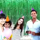 Cortina Metalizada Flecos Color Verde (1metro Ancho X 2 Metros De Largo)