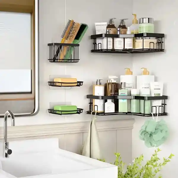 Organizador Esquinero Baño 5 Piezas Antióxido