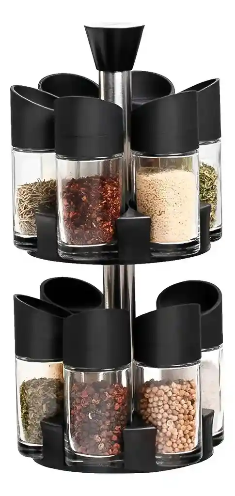 Condimenteros Soporte Giratorio Base Con 12 Frasco Especies