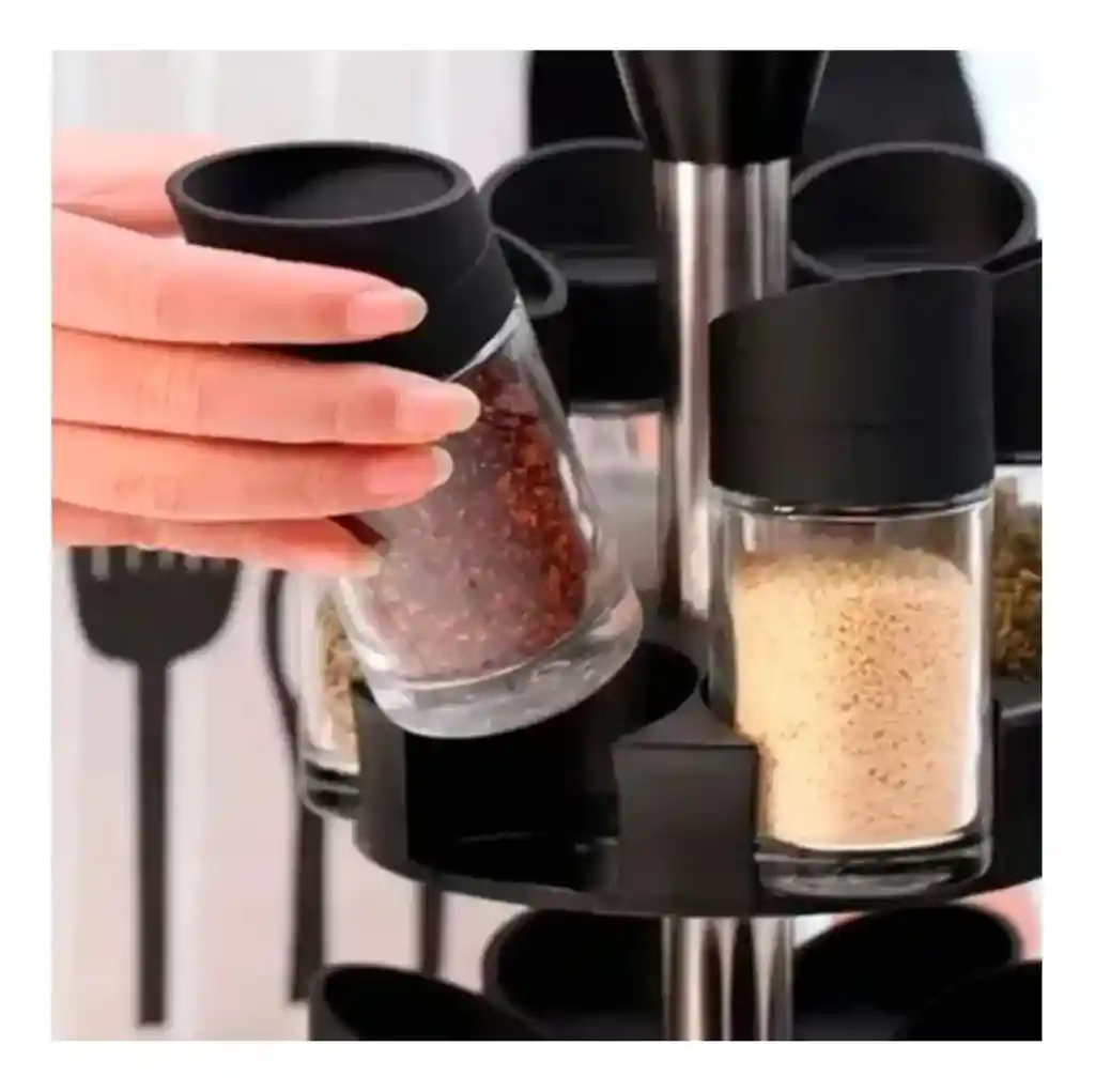 Condimenteros Soporte Giratorio Base Con 12 Frasco Especies