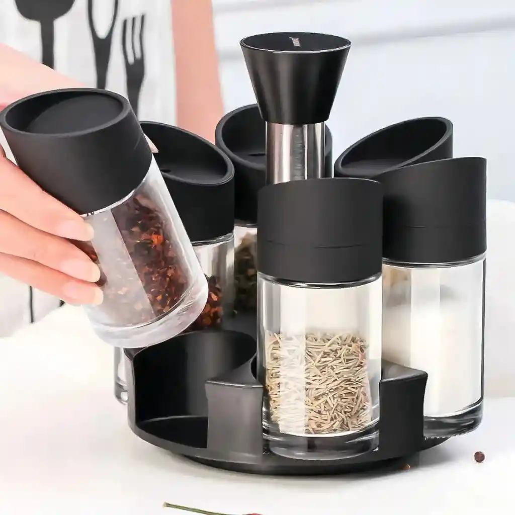 Condimenteros Soporte Giratorio Base Con 12 Frasco Especies