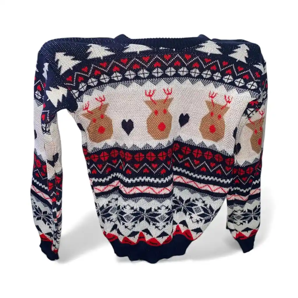 Saco Sueter Navideño Talla S M L Color Rojo Negro Verde Azul Oscuro