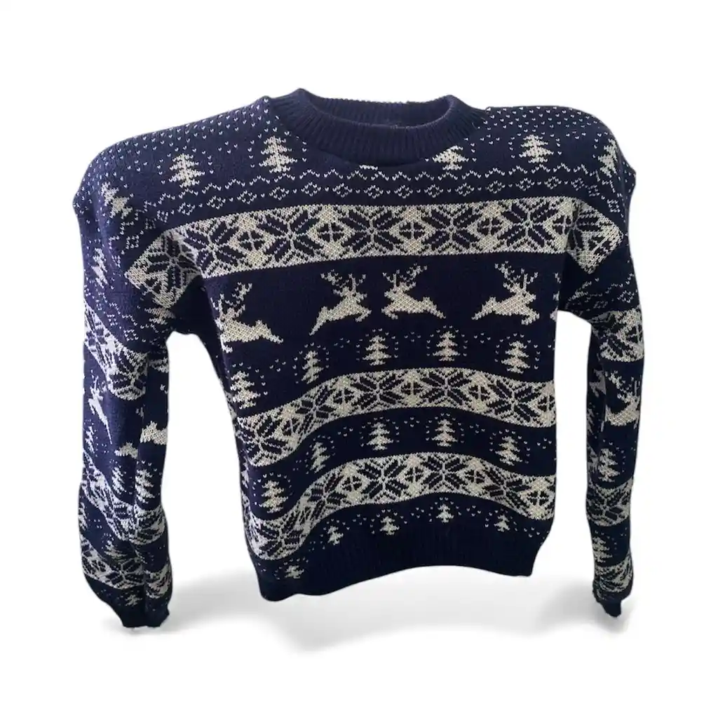 Saco Sueter Navideño Talla S M L Color Rojo Negro Verde Azul Oscuro