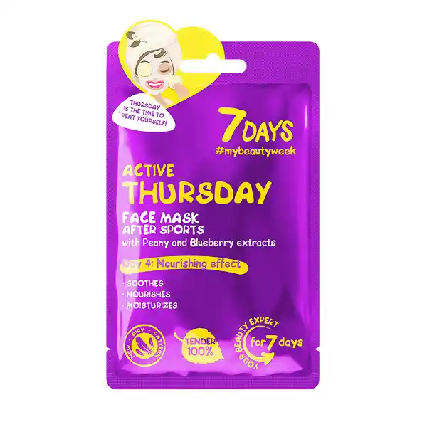 Mascarilla Facial 7 Days Active Thursday With Peony And Blueberry 28g