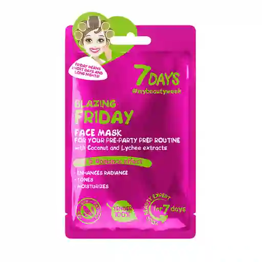Mascarilla Facial 7 Days Blazing Friday With Coconut Water And Lychee