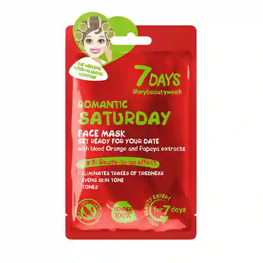 Mascarilla Facial 7 Days Romantic Saturday With Blood Orange And Papaya 28g