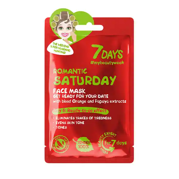 Mascarilla Facial 7 Days Romantic Saturday With Blood Orange And Papaya 28g
