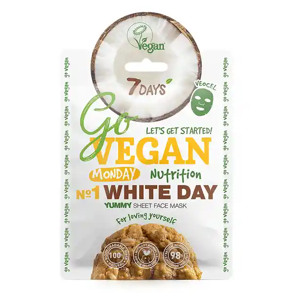 Mascarilla Facial 7 Days Go Vegan Monday White Day 25g