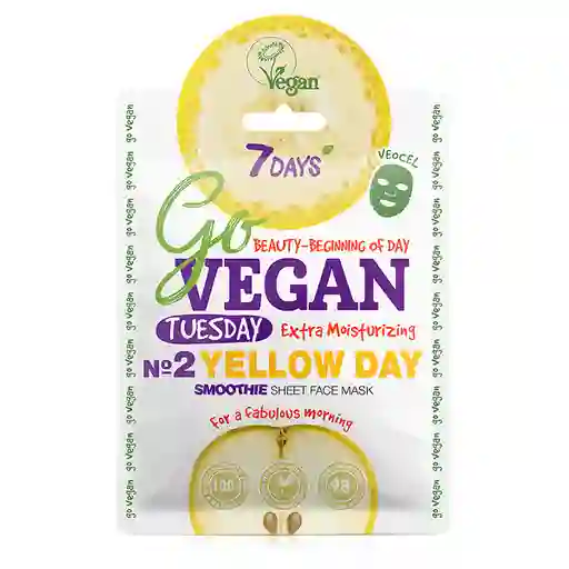 Mascarilla Facial 7 Days Go Vegan Tuesday Yellow Day 25g