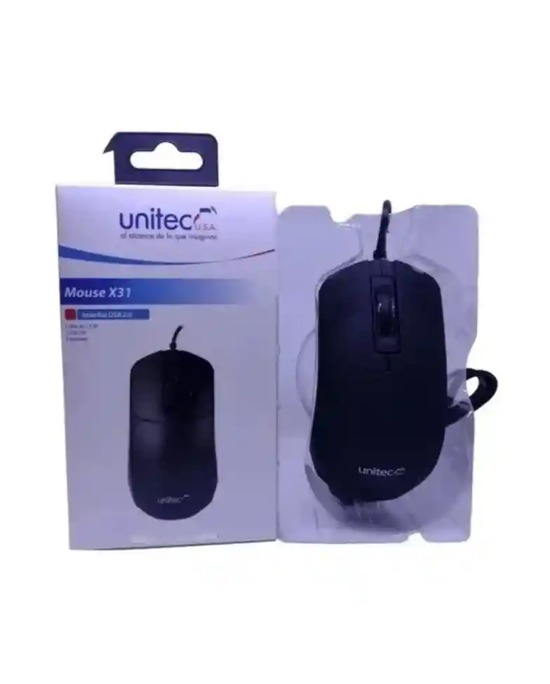Mouse Alámbrico 3 Botones Computador Usb 2.0 1200 Dpi Negro