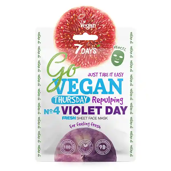 Mascarilla Facial 7days Go Vegan Fresh Thursday Violet Day 25g