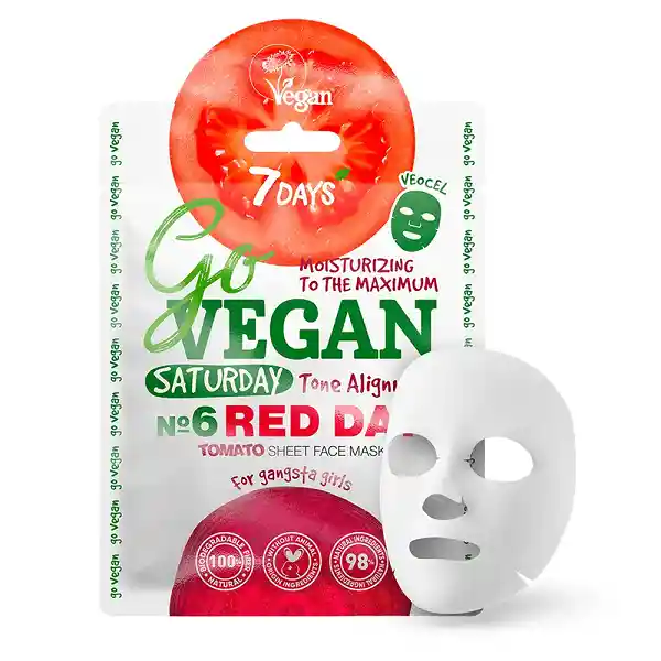 Mascarilla Facial 7days Go Vegan Saturday Red Day 25g