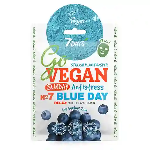 Mascarilla Facial 7days Go Vegan Sunday Blue Day 25g