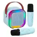 Parlante Microfono Kit Karaoke Bluetooth Efecto Voces Azul