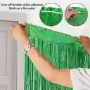 Cortina Metalizada Flecos Color Verde (1metro Ancho X 2 Metros De Largo)