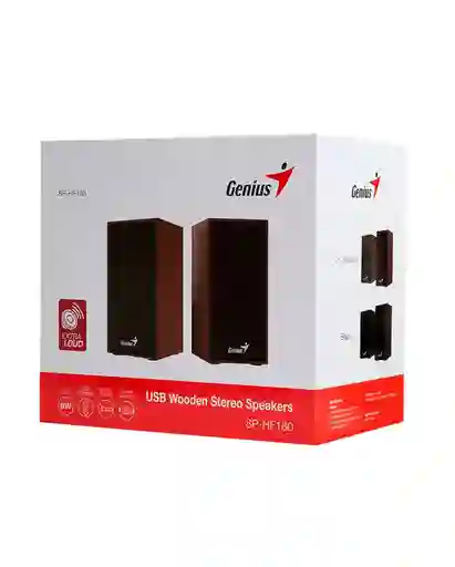 Parlantes Genius 2.0 Sp Hf180 6w Conexion 3.5/usb Madera