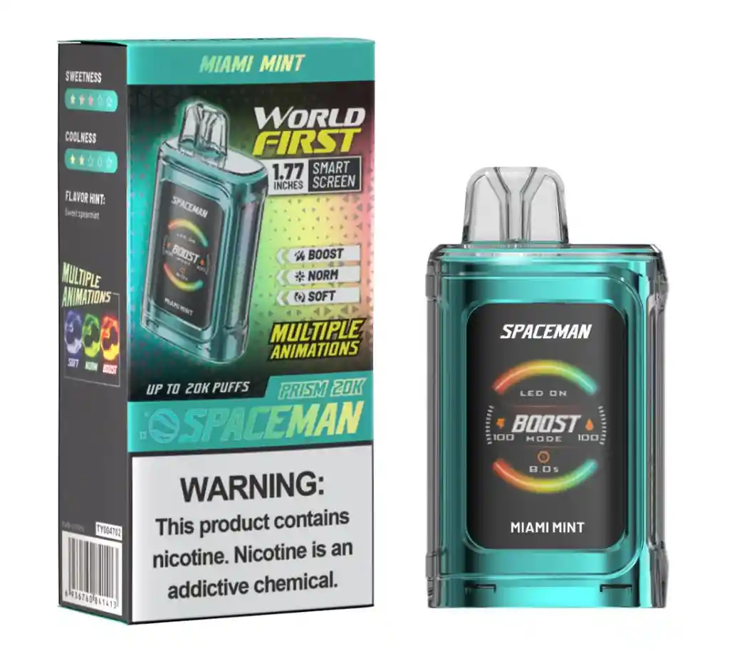 Spaceman Vape / Vaporizador Miamu Mint 20.000 Puff