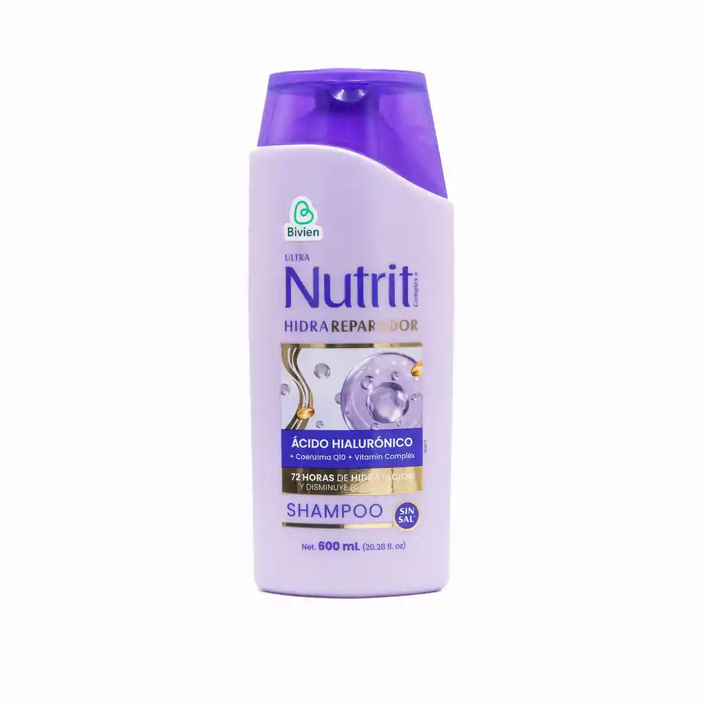 Nutrit Shampoo Hidrareparador Con Acido Hialuronico X 600ml