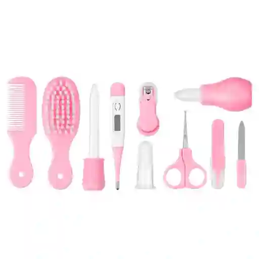 Kit De Aseo Para Bebé 10 Piezas – Color Rosado
