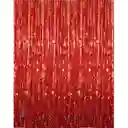 Cortina Metalizada Flecos Color Rojo (1metro Ancho X 2 Metros De Largo)