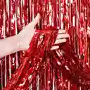 Cortina Metalizada Flecos Color Rojo (1metro Ancho X 2 Metros De Largo)