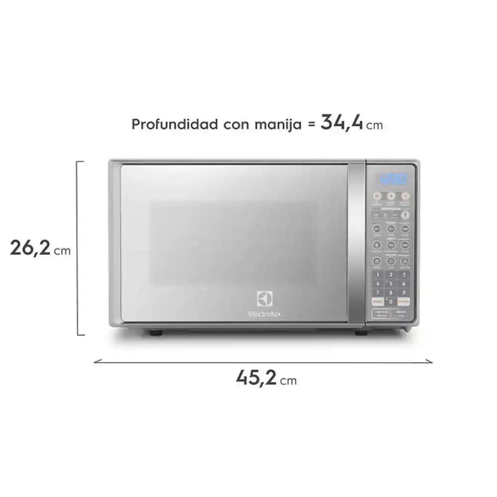 Horno Microondas Electrolux 45x26x34cm Gris Plata 7 Pc 700 W