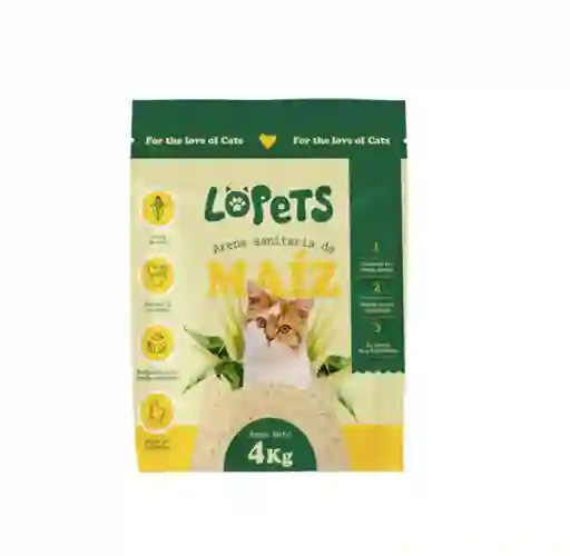 Arena De Maiz Cat Lopets 4kg Limón