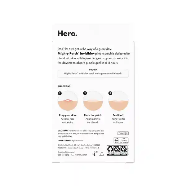 Parches Mighty Patch Invisible+ Hero Cosmetics 24 Unidades