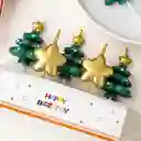 5 Velaa Arbol De Navidad Y Estrellas Decorativa Pastel