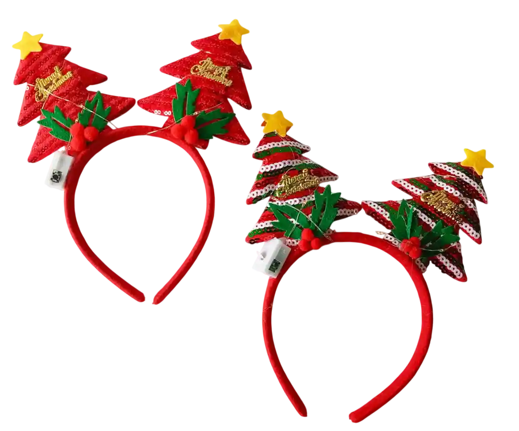 Navidad Balaca Diadema Arbol Navideño Con Luces Surtido