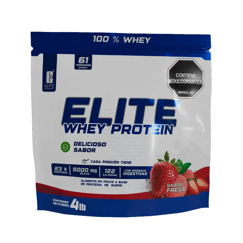 Elite Whey Protein 4lb Fresa Elite Supplements