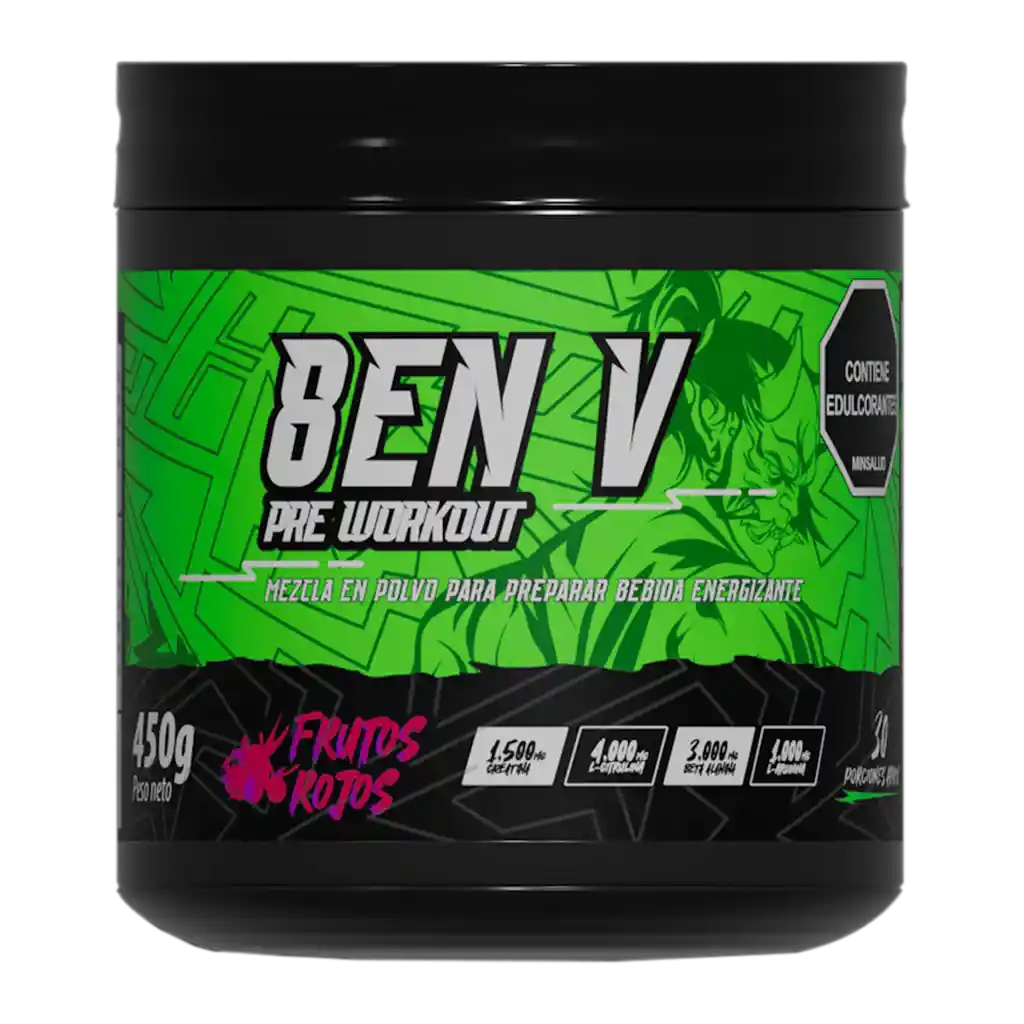8 En V Pre Workout Frutos Rojos Elite Supplements