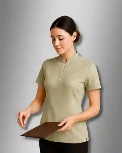 Camisa Antifluida Dama Beige. Tallas: Xxl Y Xxxl